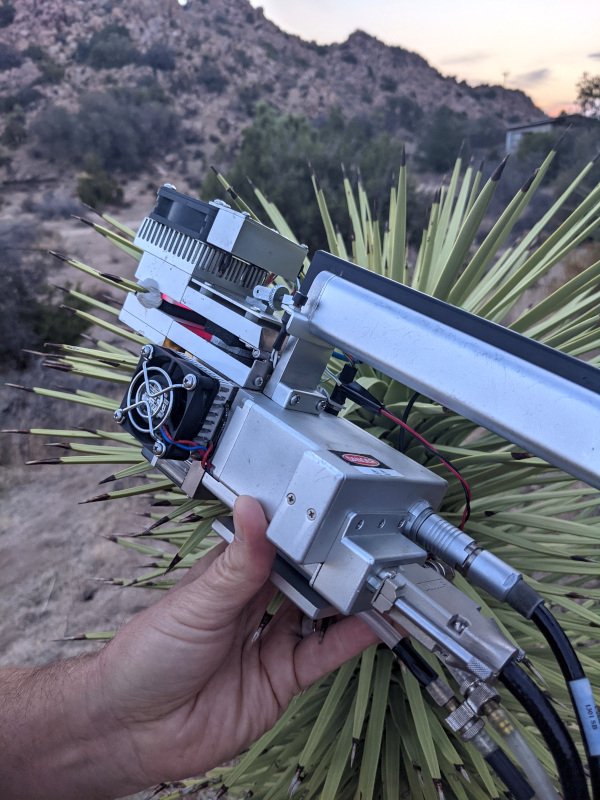 The Leaf Chamber of the IRGA on a joshua tree sm